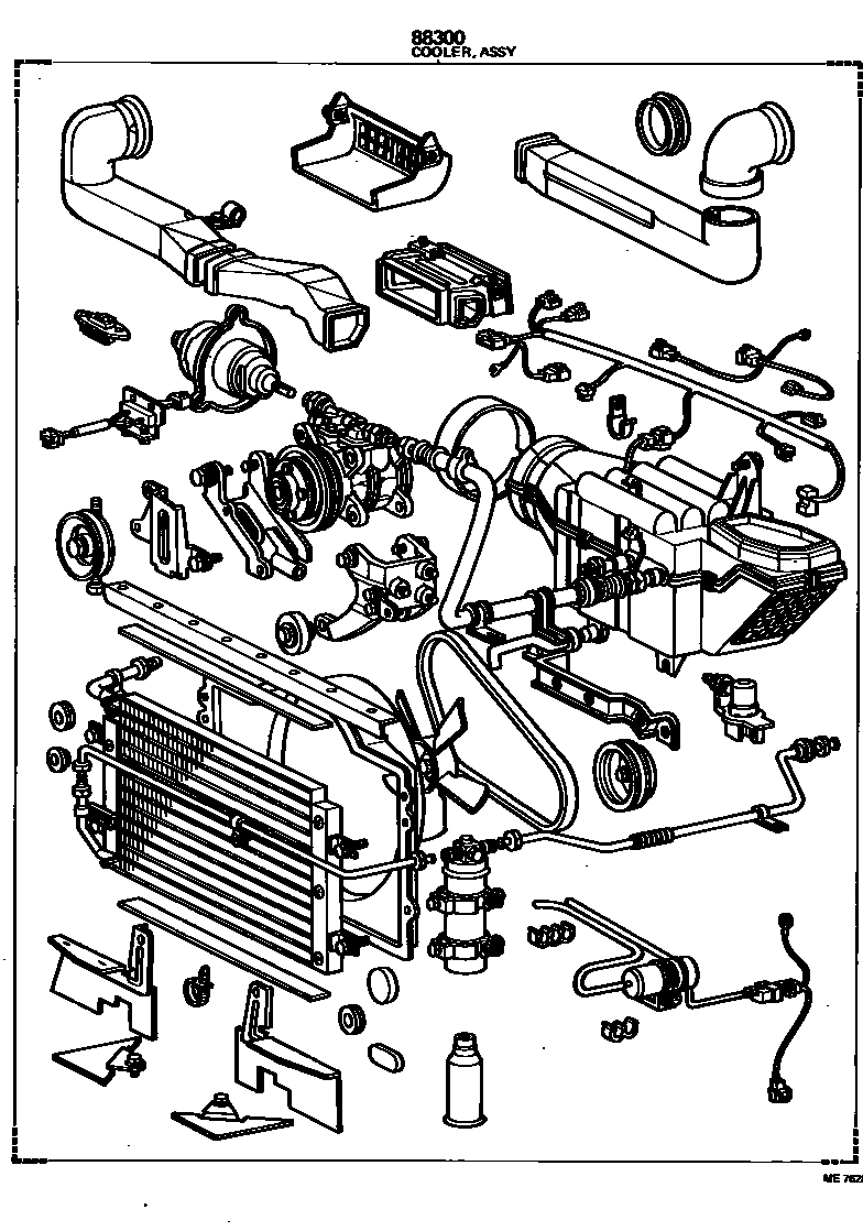 Toyota HILUX 暖风和空调系统 - 组件 EPC diagram — ME7628