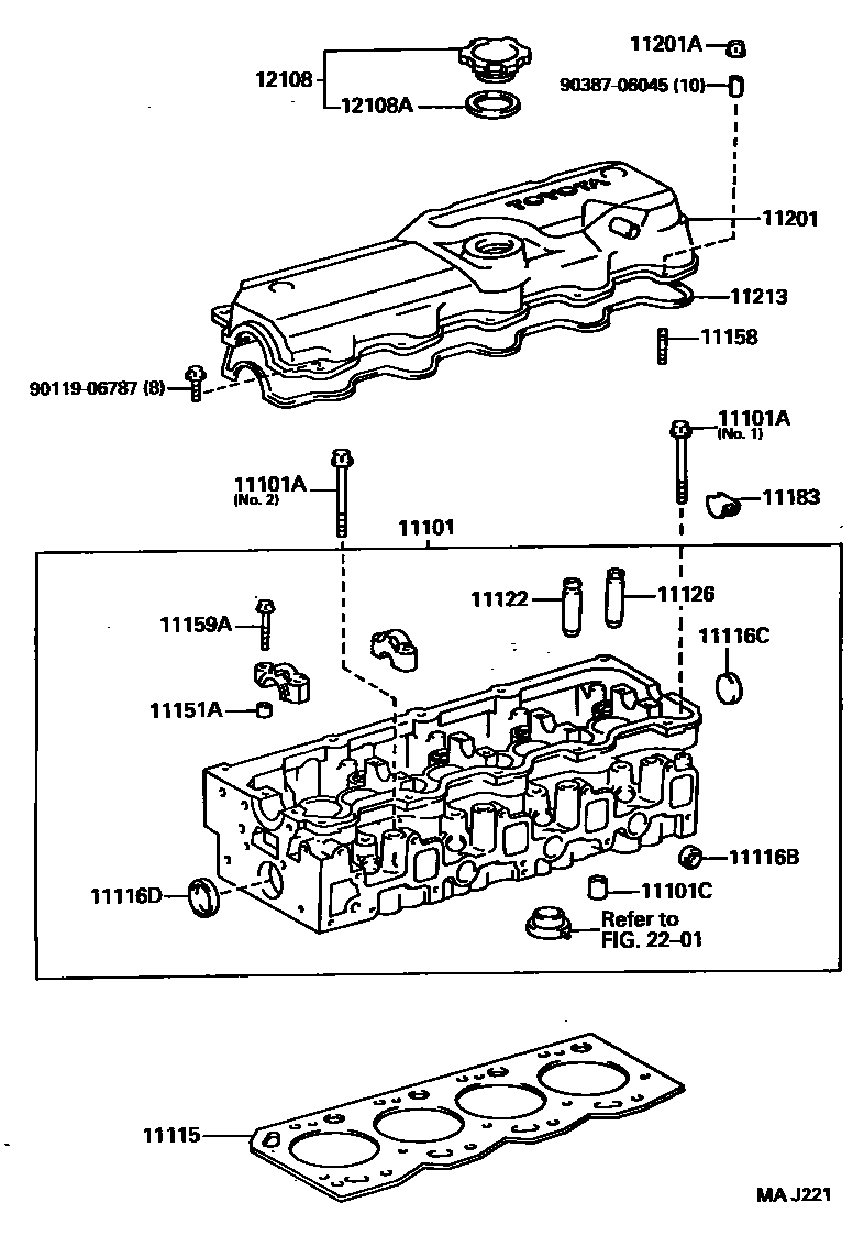 Toyota HILUX Cylinder Head EPC diagram — MAJ221