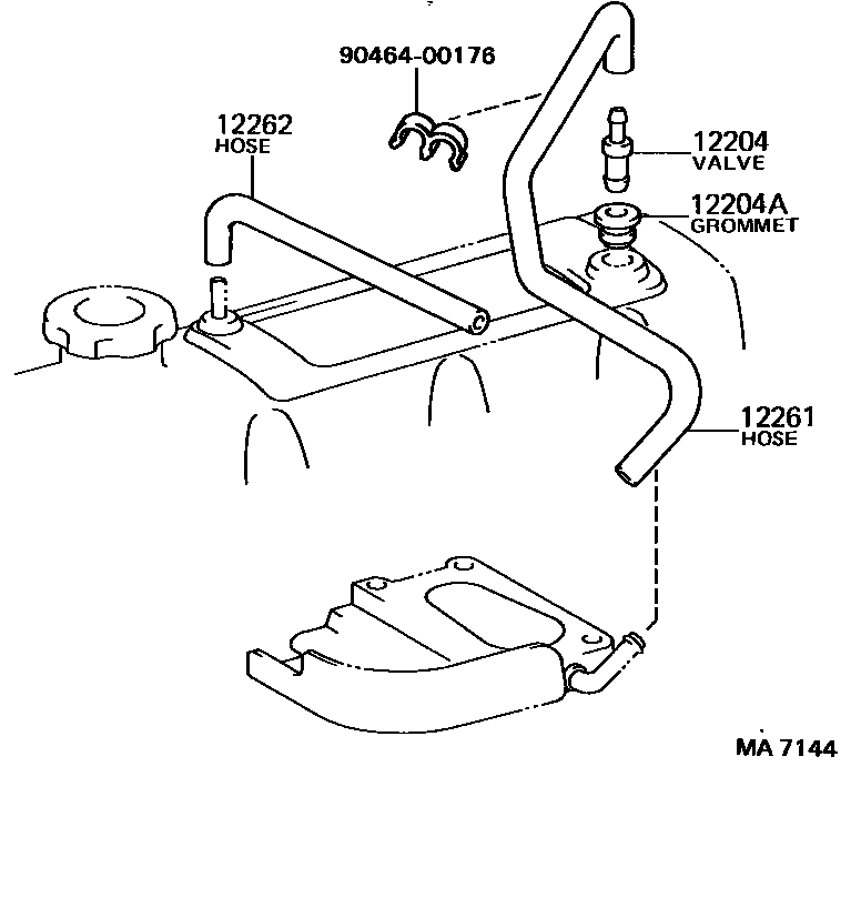 Toyota HILUX Ventilation Hose EPC diagram — MA7144