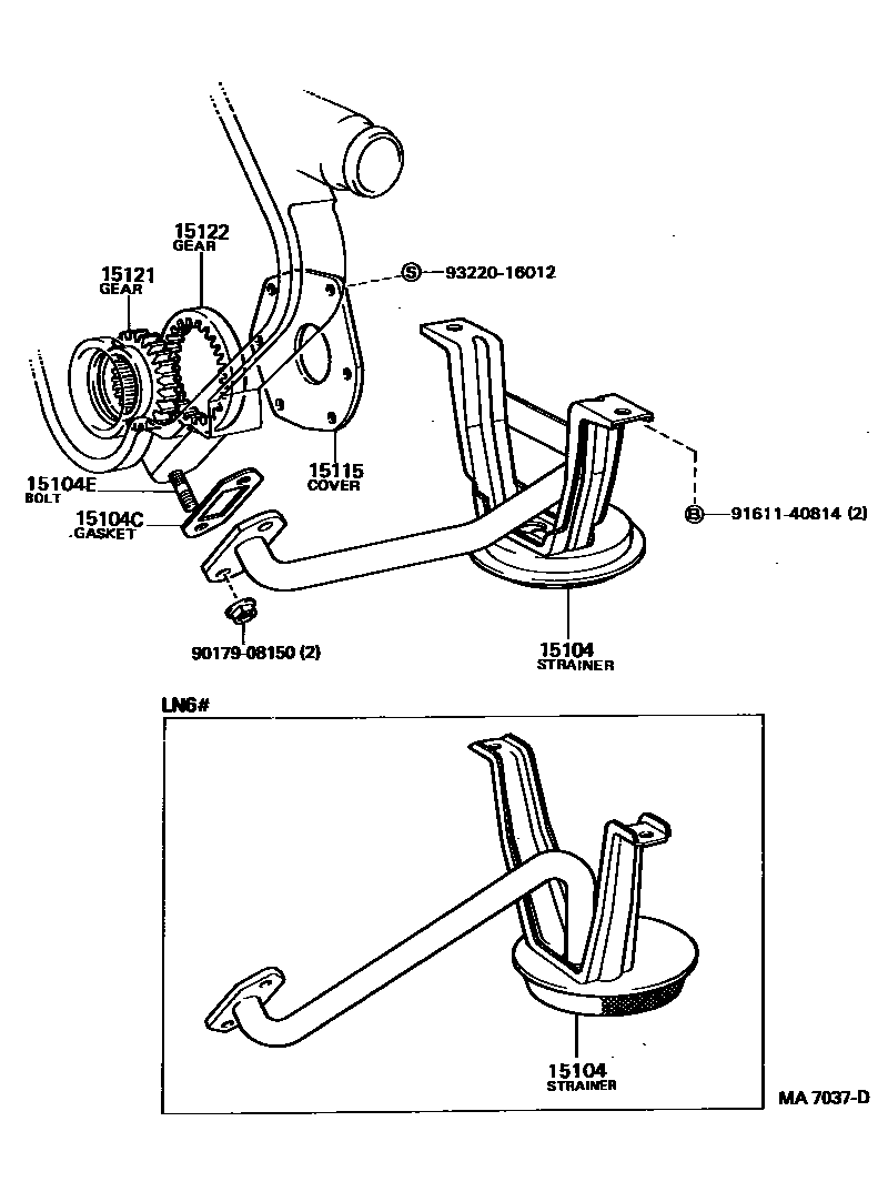 Toyota HILUX Engine Oil Pump EPC diagram — MA7037D