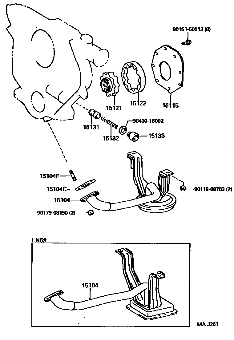 Toyota HILUX Engine Oil Pump EPC diagram — MAJ261