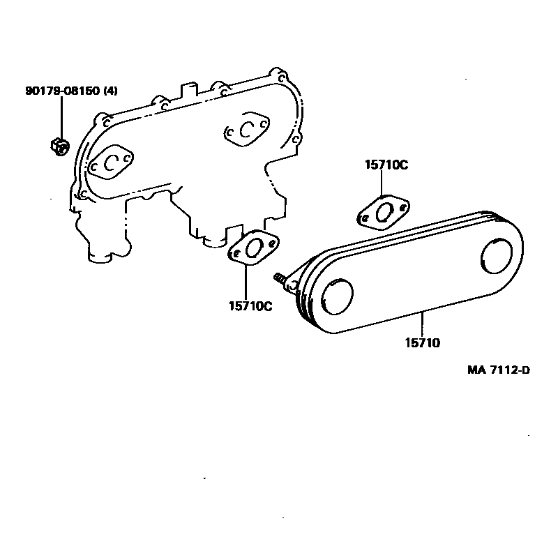 Toyota HILUX Engine Oil Cooler EPC diagram — MA7112D