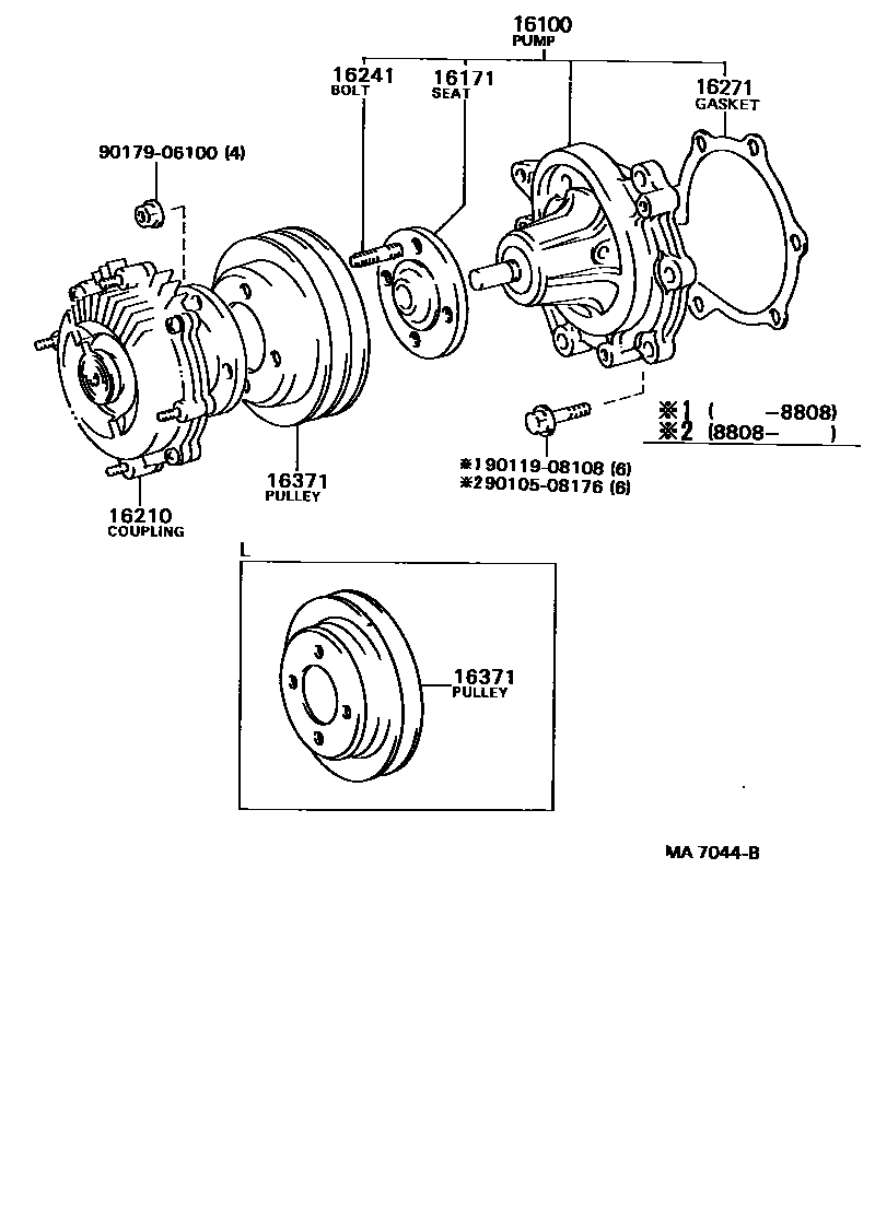 Toyota HILUX Water Pump EPC diagram — MA7044B