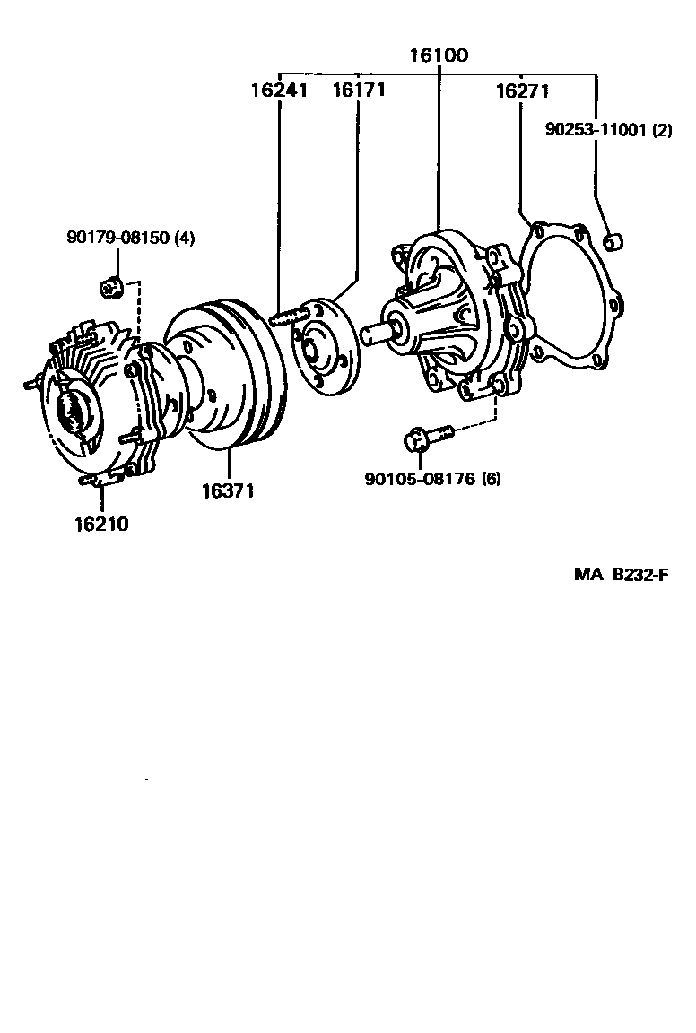 Toyota HILUX Water Pump EPC diagram — MAB232F