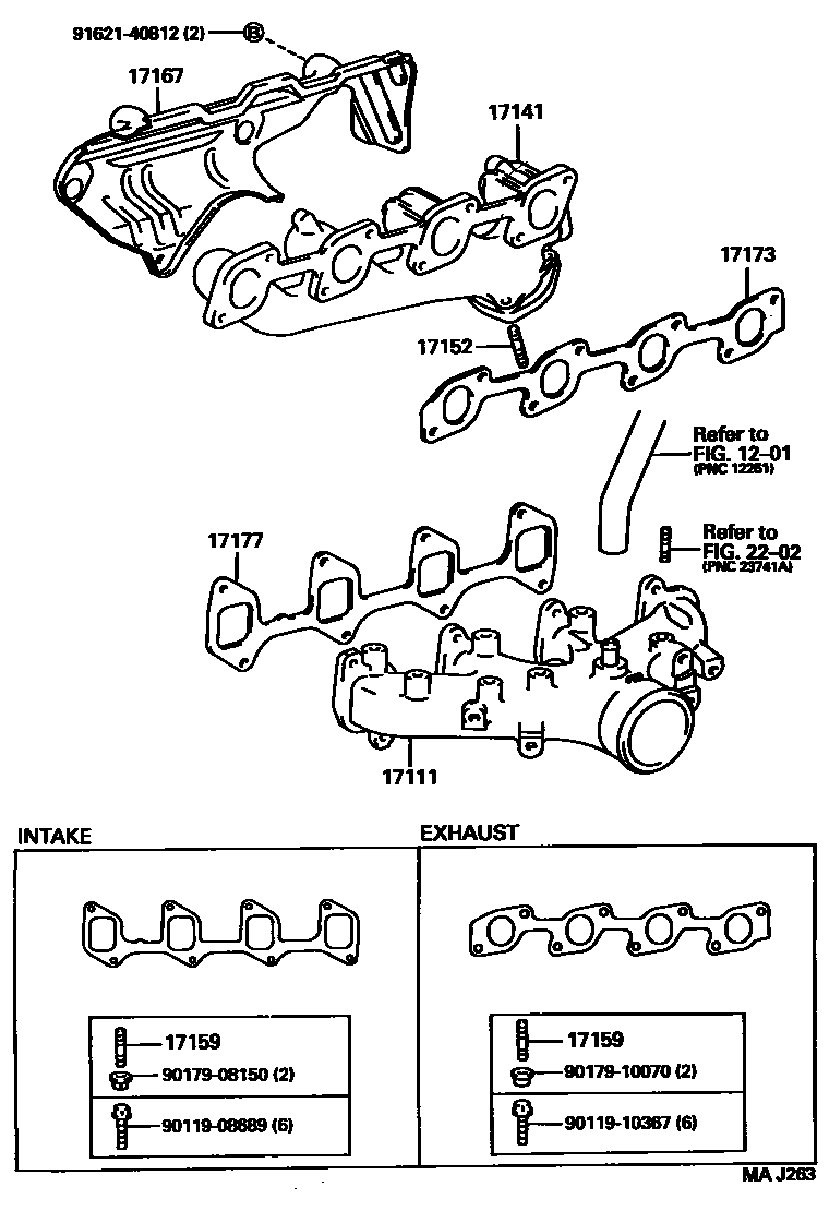 Toyota HILUX Manifold EPC diagram — MAJ263
