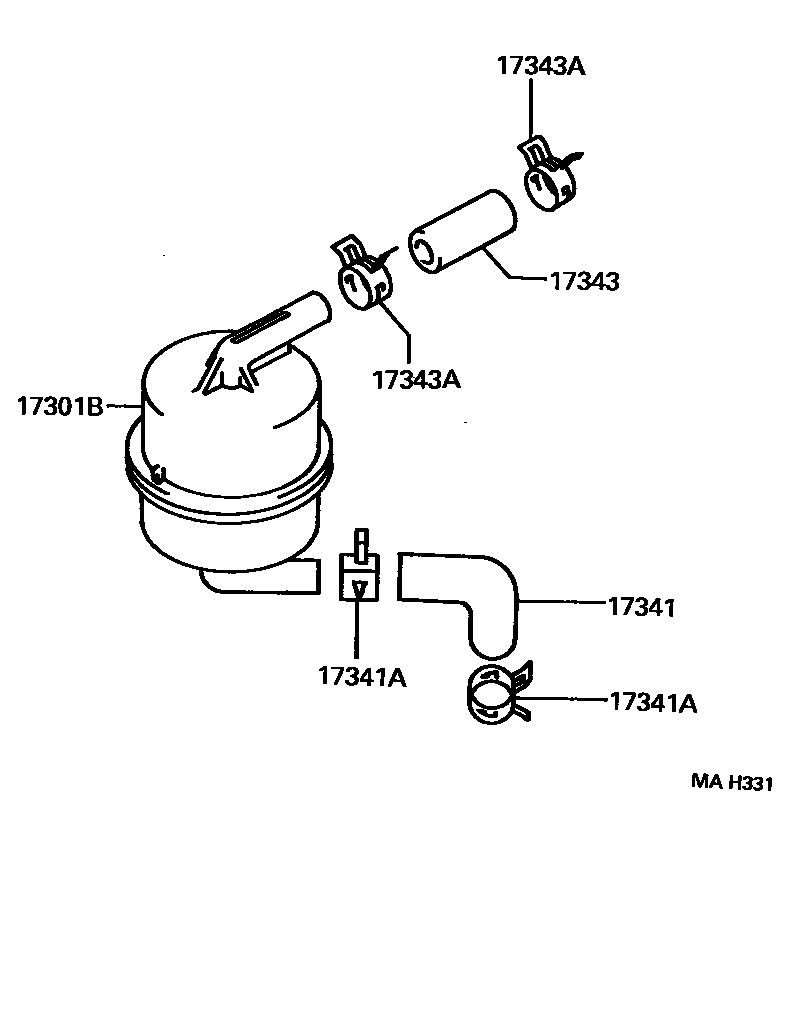 Toyota HILUX 歧管喷气系统 EPC diagram — MAH331
