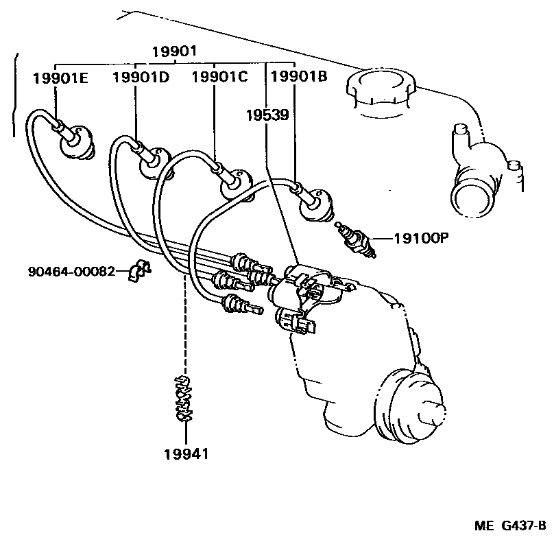 Toyota HILUX 点火线圈和火花塞 /电热塞 EPC diagram — MEG437B