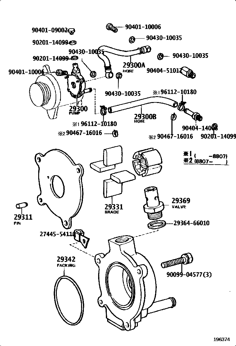 Toyota HILUX 真空泵 EPC diagram — 196374