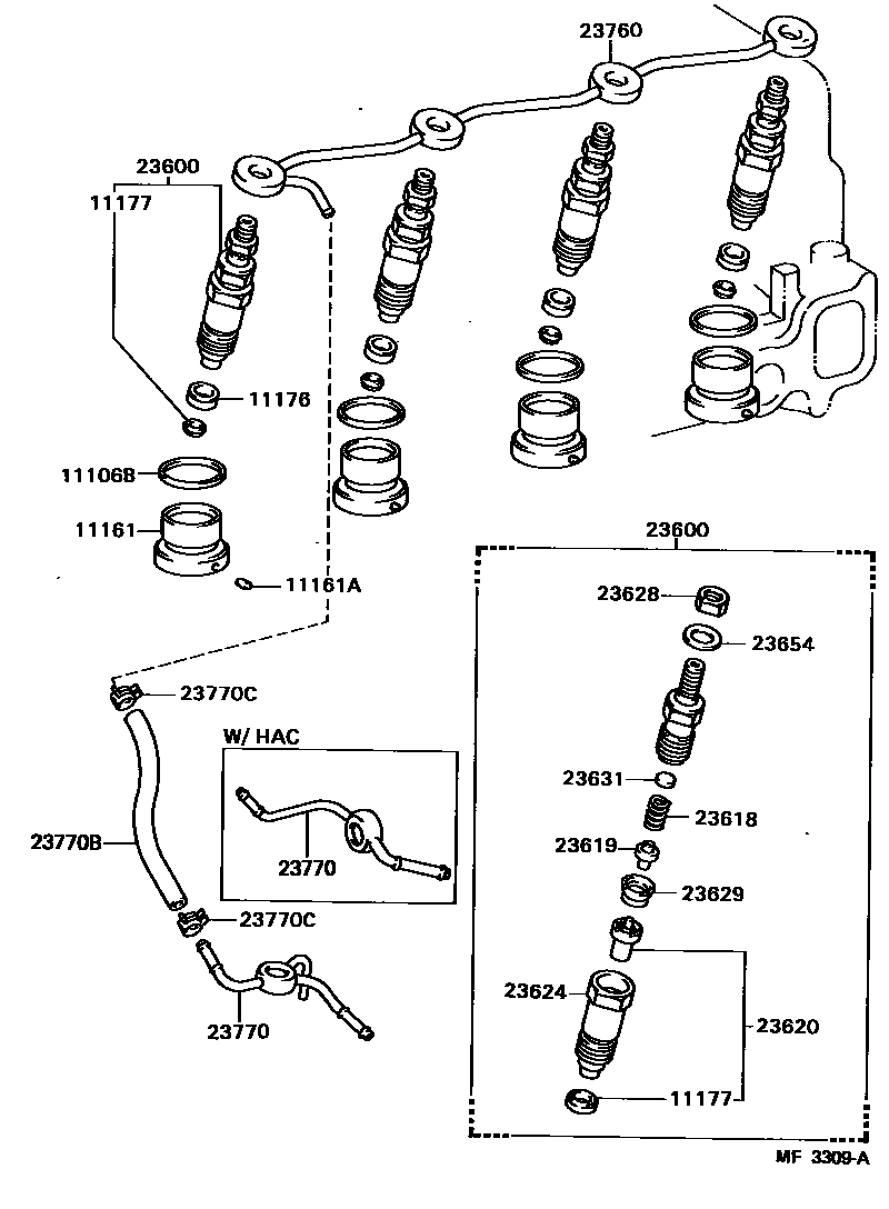 Toyota HILUX 喷油嘴 EPC diagram — MF3309A