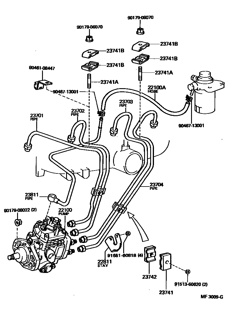 Toyota HILUX 喷油泵总成 EPC diagram — MF3009G