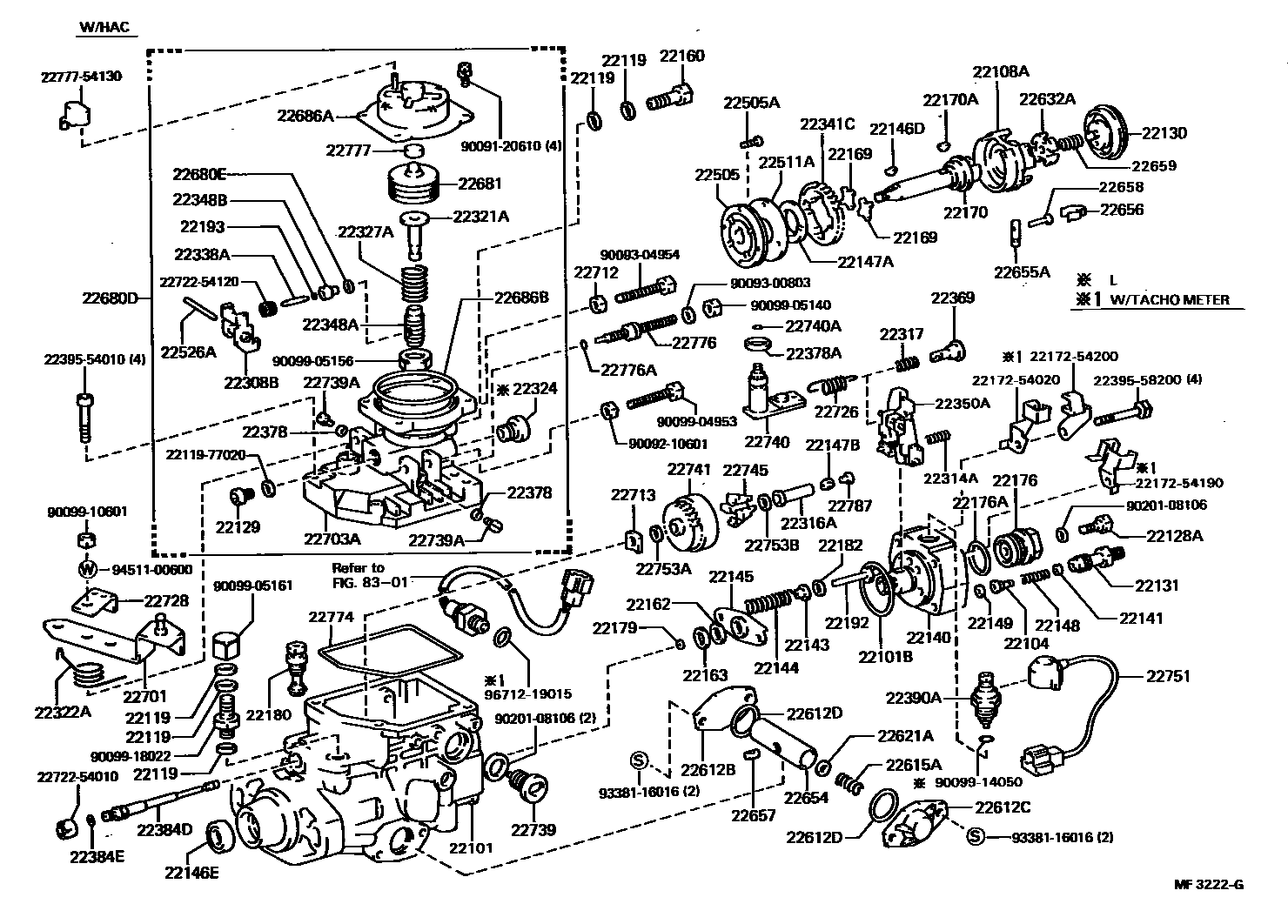 Toyota HILUX 喷油泵体 EPC diagram — MF3222G