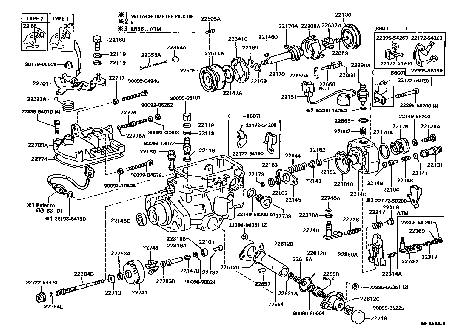 Toyota HILUX 喷油泵体 EPC diagram — MF3564H