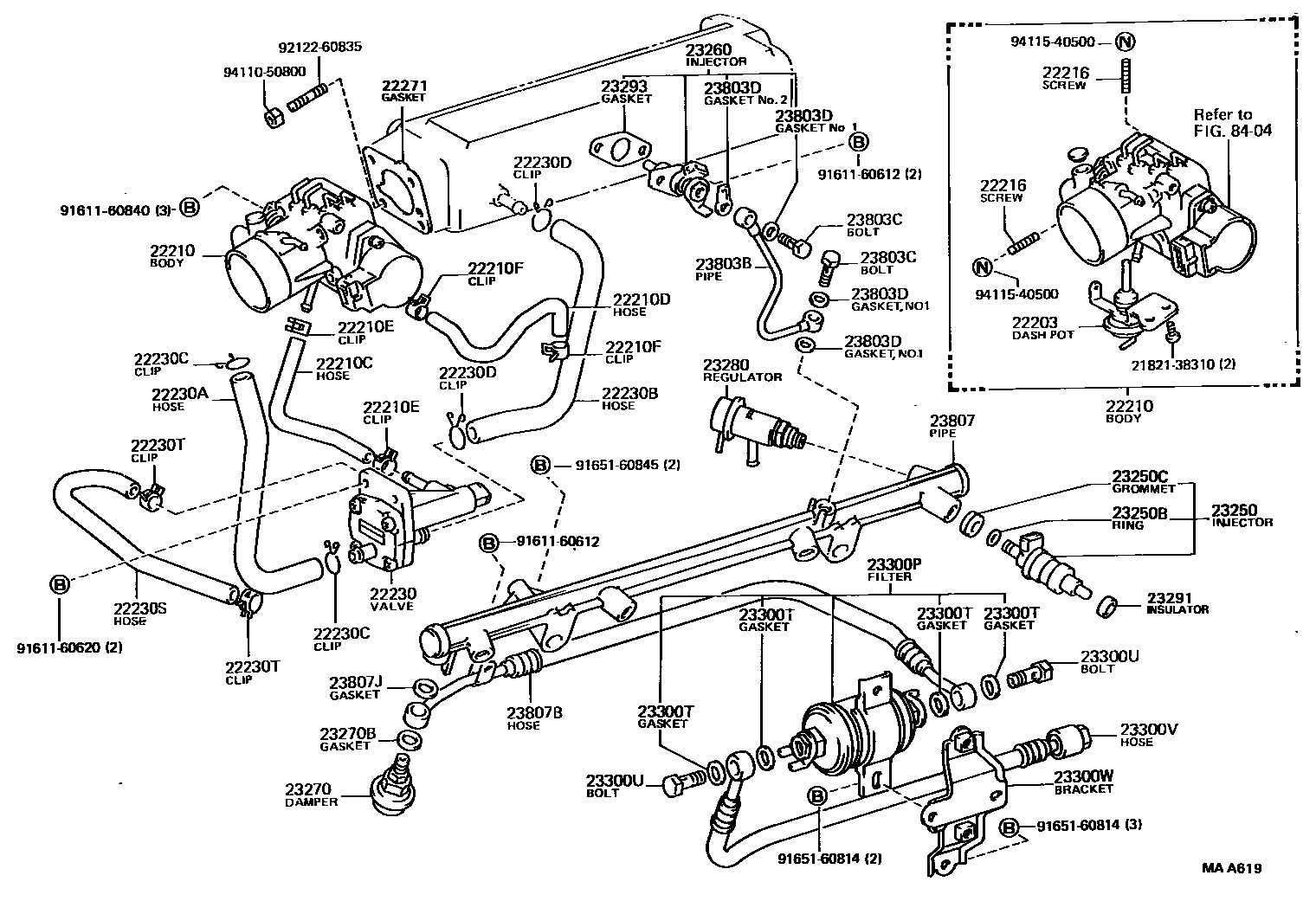 Toyota HILUX 燃油喷射系统 EPC diagram — MAA619