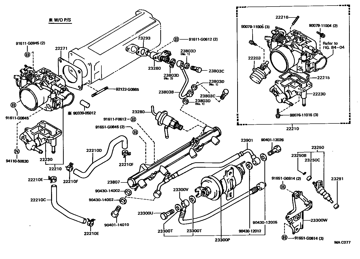 Toyota HILUX 燃油喷射系统 EPC diagram — MAC077