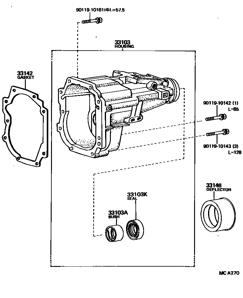 Toyota HILUX Extended shell (MTM) EPC diagram — MCA270