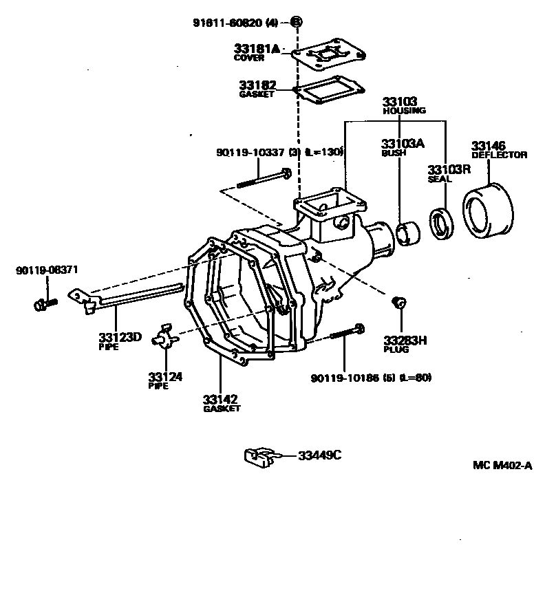 Toyota HILUX Extended shell (MTM) EPC diagram — MCM402A