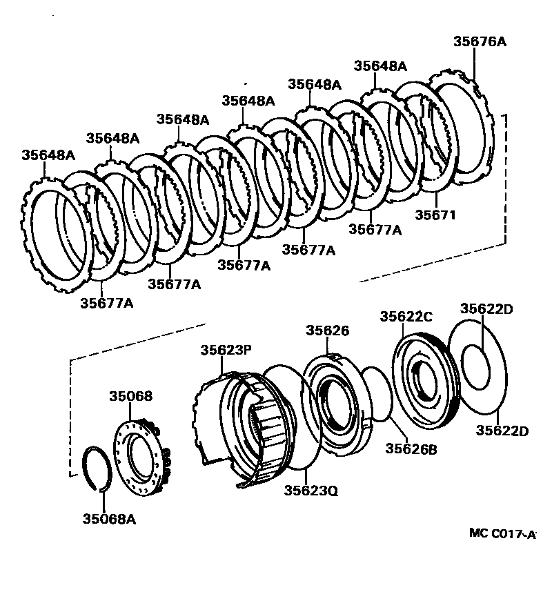 Toyota HILUX 3号制动器、一档和倒档制动器(ATM) EPC diagram — MCC017A