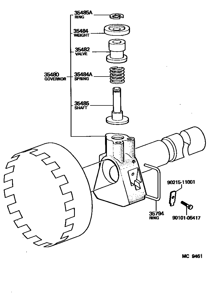 Toyota HILUX 后油泵和调速器(ATM) EPC diagram — MC9461