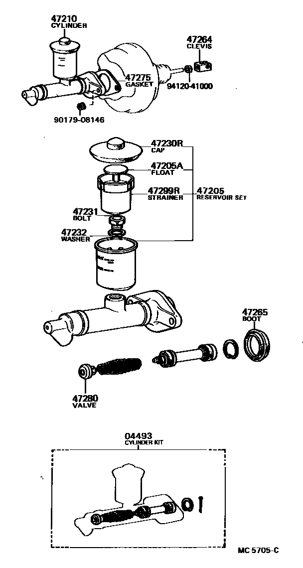 Toyota HILUX 制动总泵 EPC diagram — MC5705C