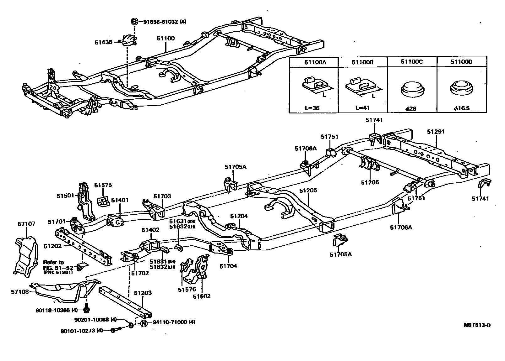 Toyota HILUX 车架 EPC diagram — MBF513D