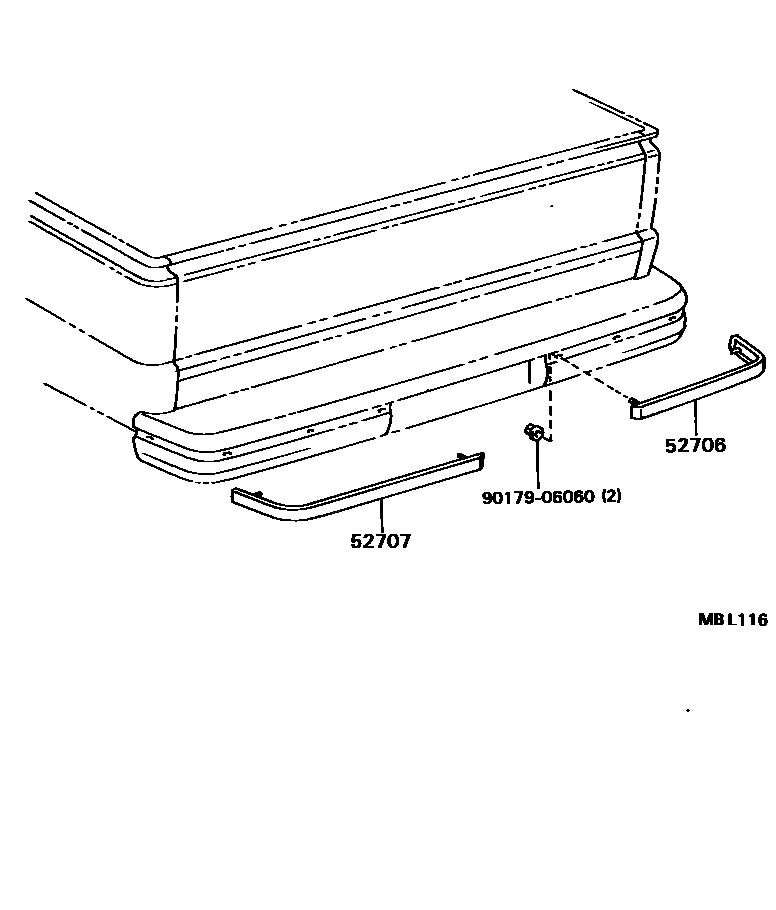 Toyota HILUX 侧保险杠及附件 EPC diagram — MBL116