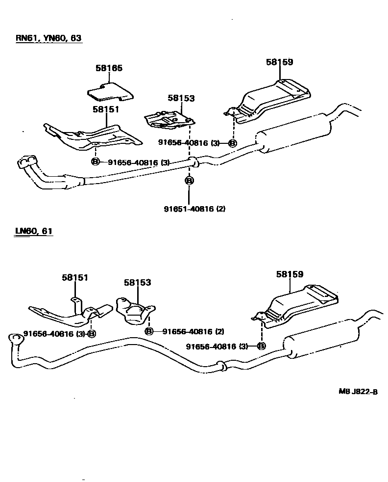 Toyota HILUX 地板隔热垫 EPC diagram — MBJ822B