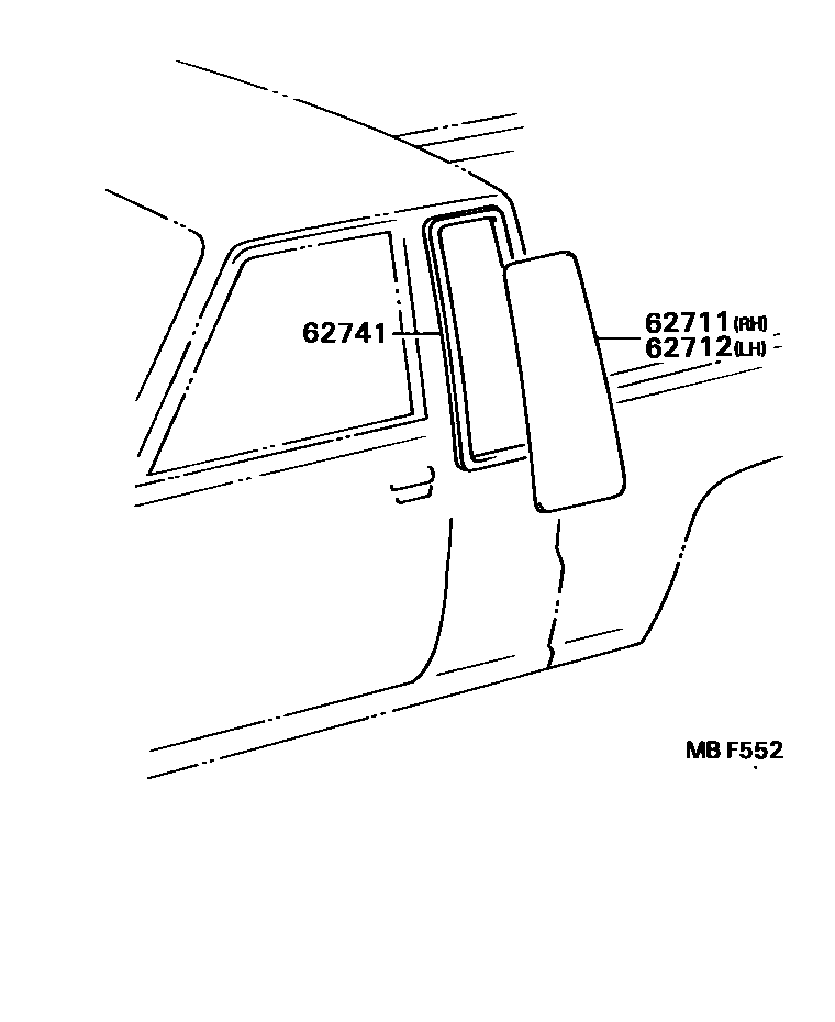 Toyota HILUX 侧窗 EPC diagram — MBF552