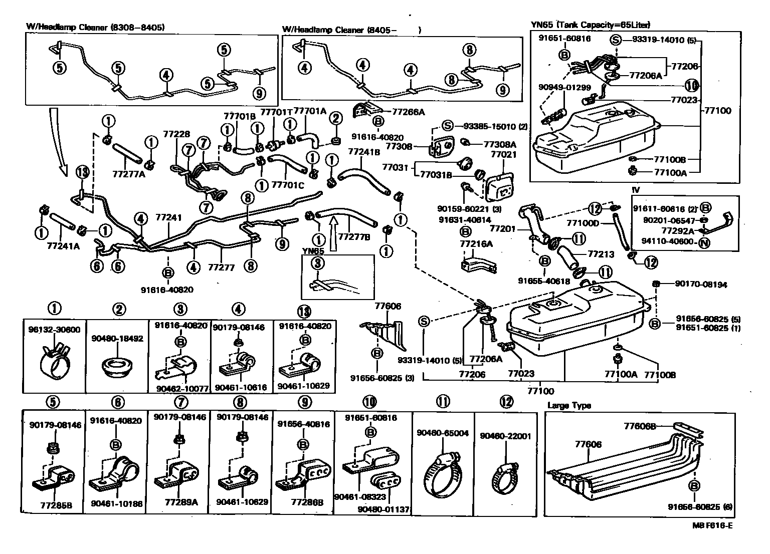 Toyota HILUX 燃油箱和燃油管 EPC diagram — MBF616E