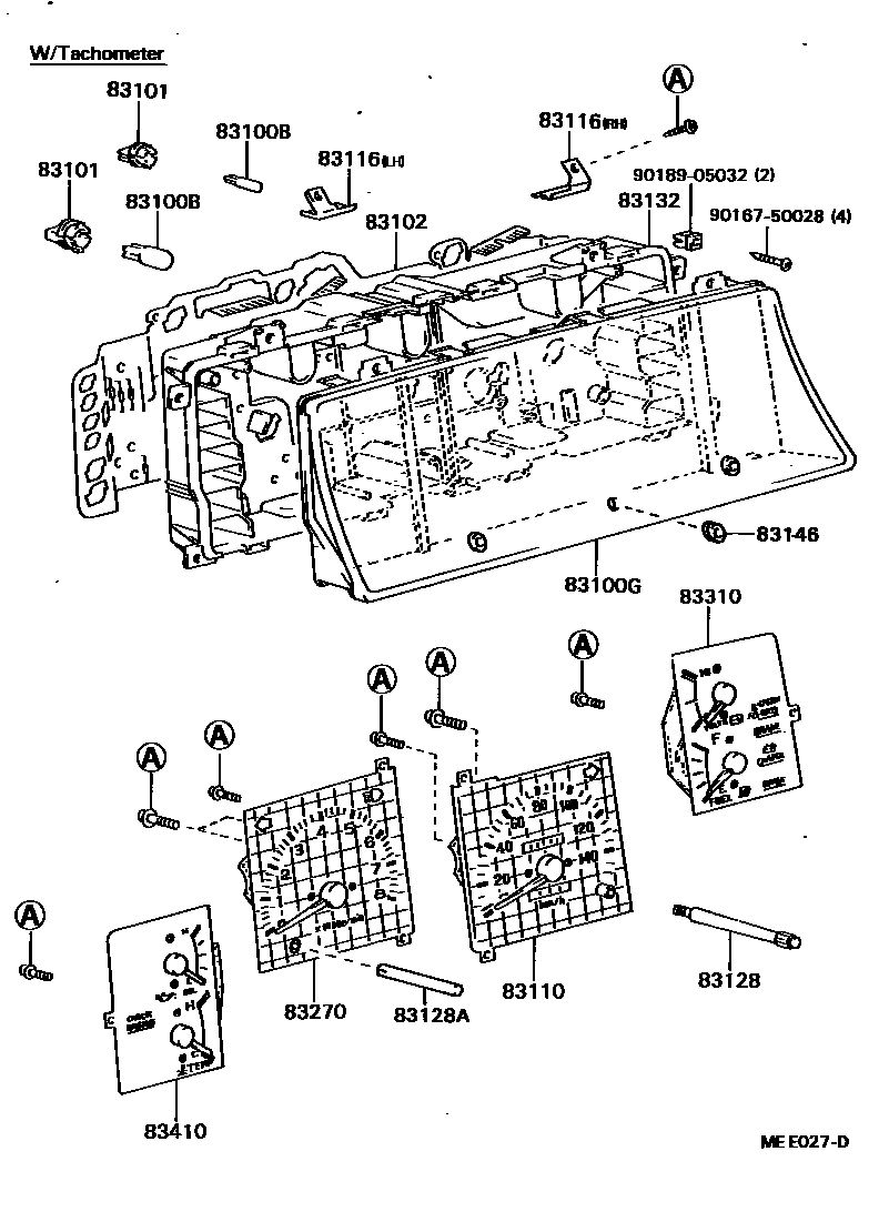 Toyota HILUX 仪表 EPC diagram — MEE027D
