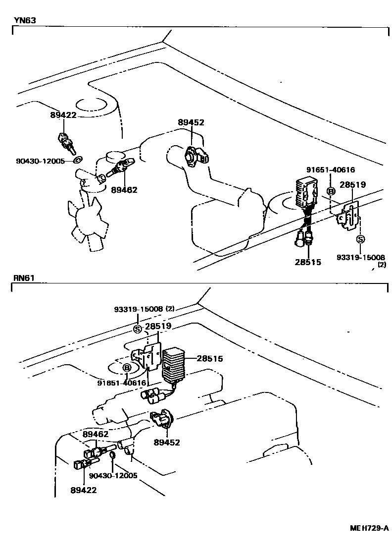 Toyota HILUX 电子燃油喷射系统 EPC diagram — MEH729A