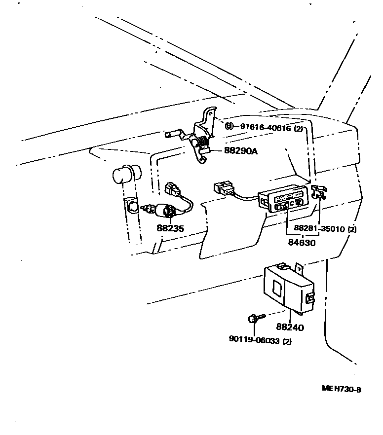 Toyota HILUX 巡航控制(自动行驶) EPC diagram — MEH730B