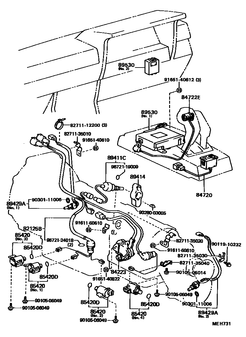 Toyota HILUX 电子控制变速器 EPC diagram — MEH731