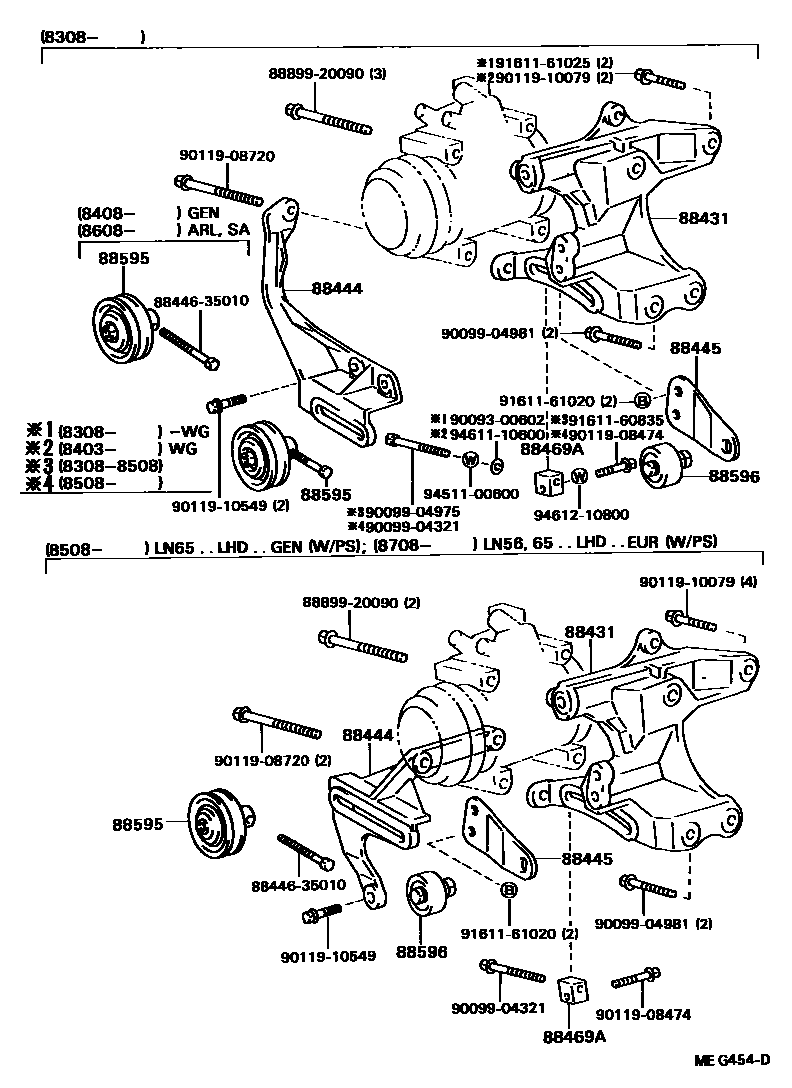 Toyota HILUX Heating & Air Conditioning - Compressor EPC diagram — MEG454D