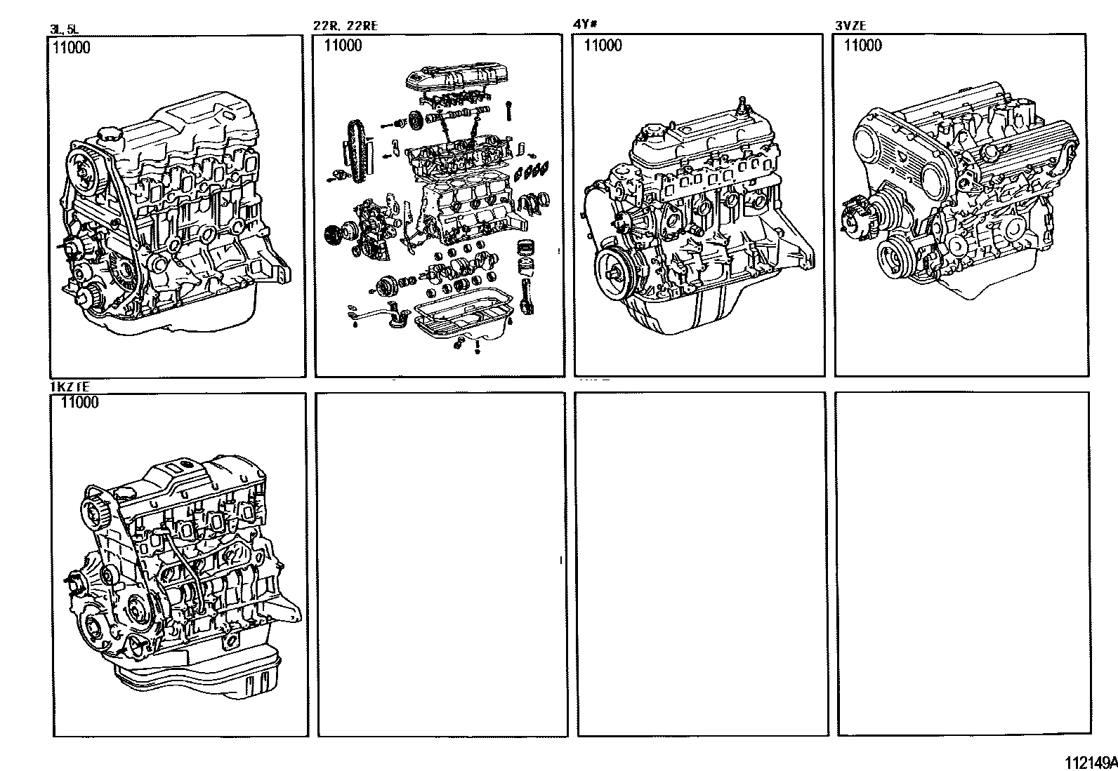 Toyota HILUX Partial Engine Assembly EPC diagram — 112149A