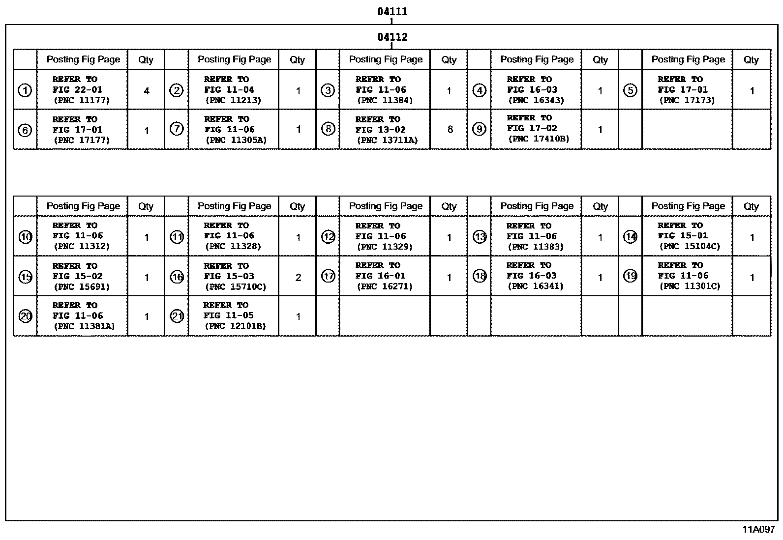 Toyota HILUX Engine Overhaul Gasket Kit EPC diagram — 11A097