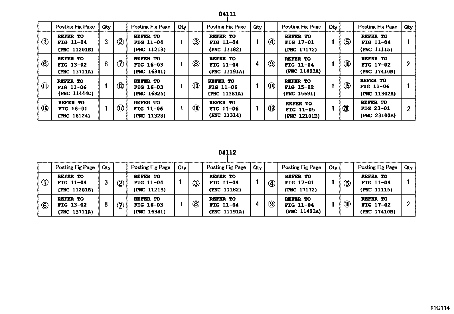 Toyota HILUX Engine Overhaul Gasket Kit EPC diagram — 11C114
