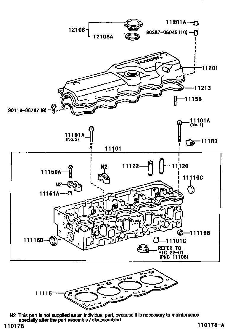 Toyota HILUX Cylinder Head EPC diagram — 110178A