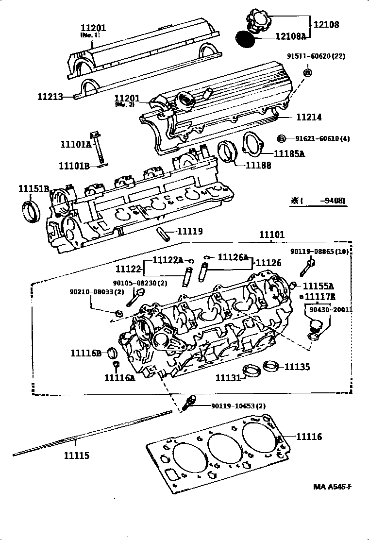 Toyota HILUX Cylinder Head EPC diagram — 115667
