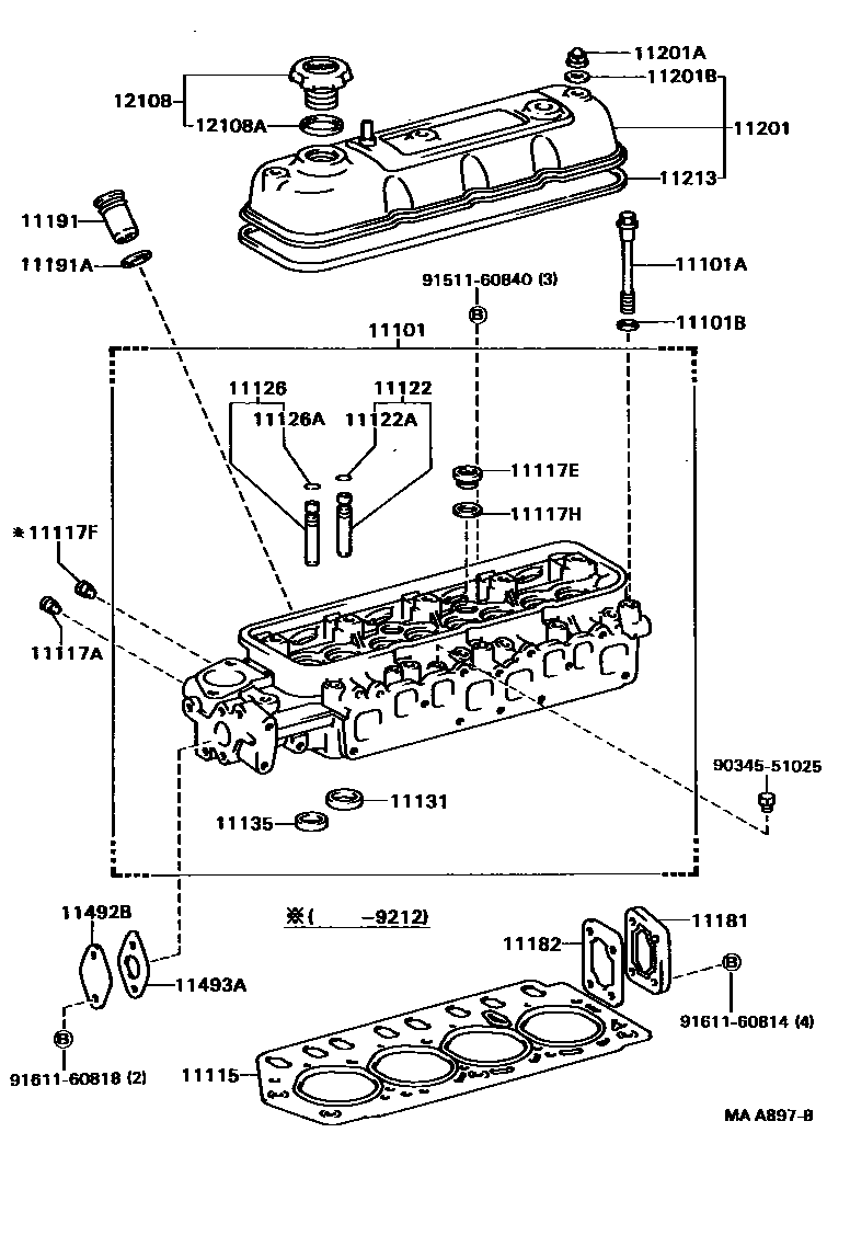 Toyota HILUX Cylinder Head EPC diagram — MAA897B