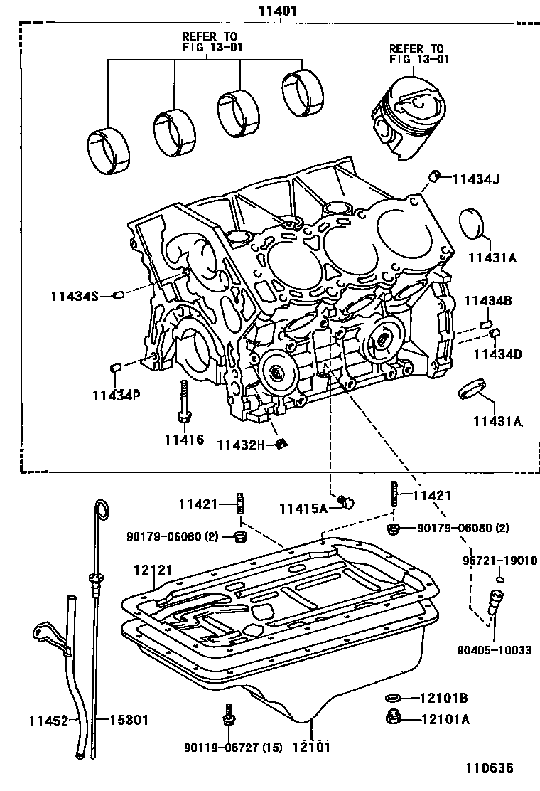 Toyota HILUX Cylinder Block EPC diagram — 110636