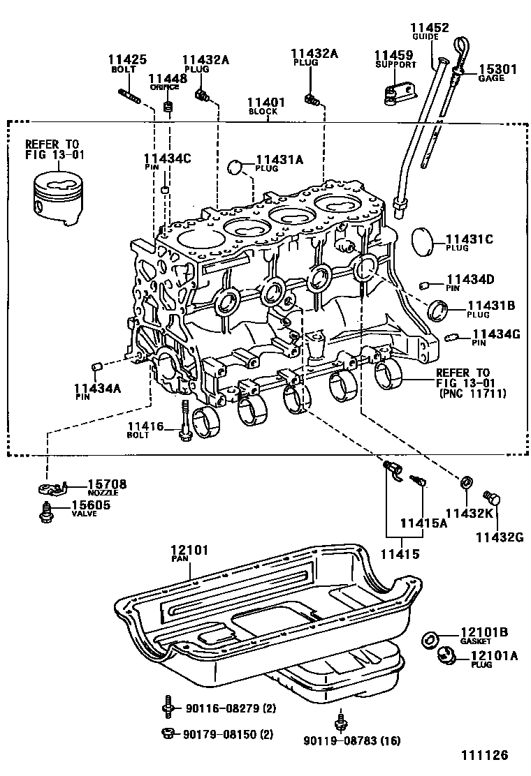 Toyota HILUX Cylinder Block EPC diagram — 111126
