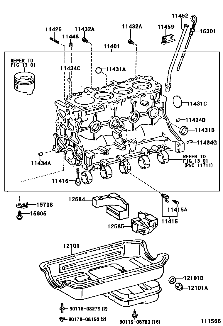 Toyota HILUX Cylinder Block EPC diagram — 111566