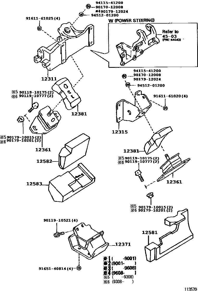 Toyota HILUX Engine Mounting EPC diagram — 113570