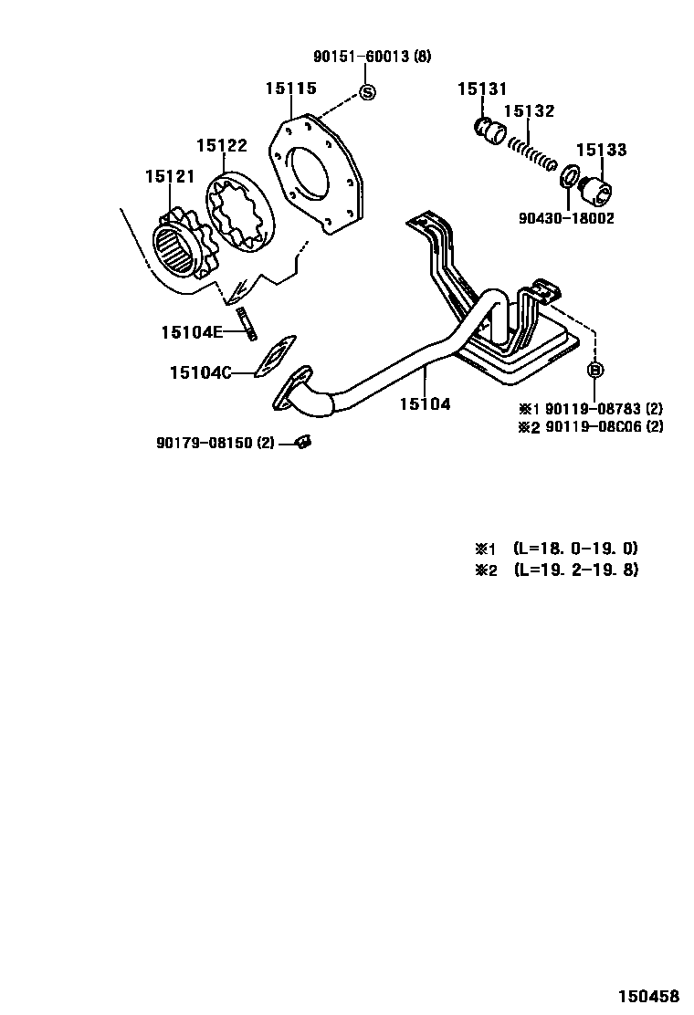 Toyota HILUX Engine Oil Pump EPC diagram — 150458
