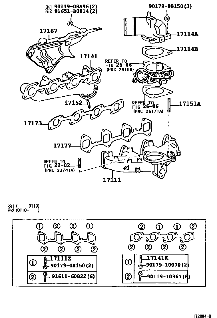 Toyota HILUX Manifold EPC diagram — 172894B