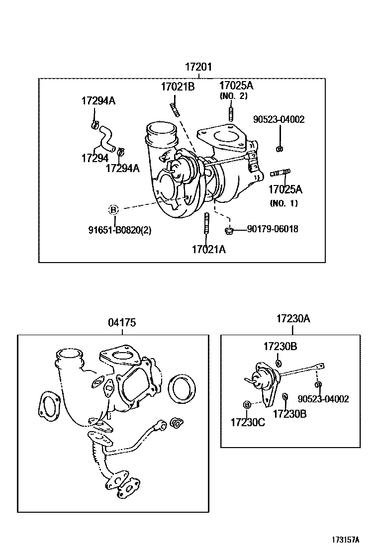 Toyota HILUX Manifold EPC diagram — 173157A