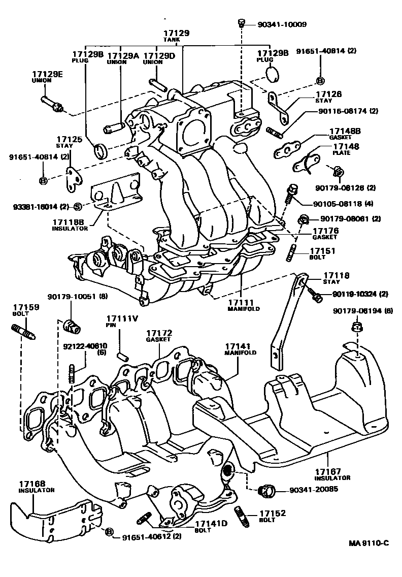 Toyota HILUX Manifold EPC diagram — MA9110C