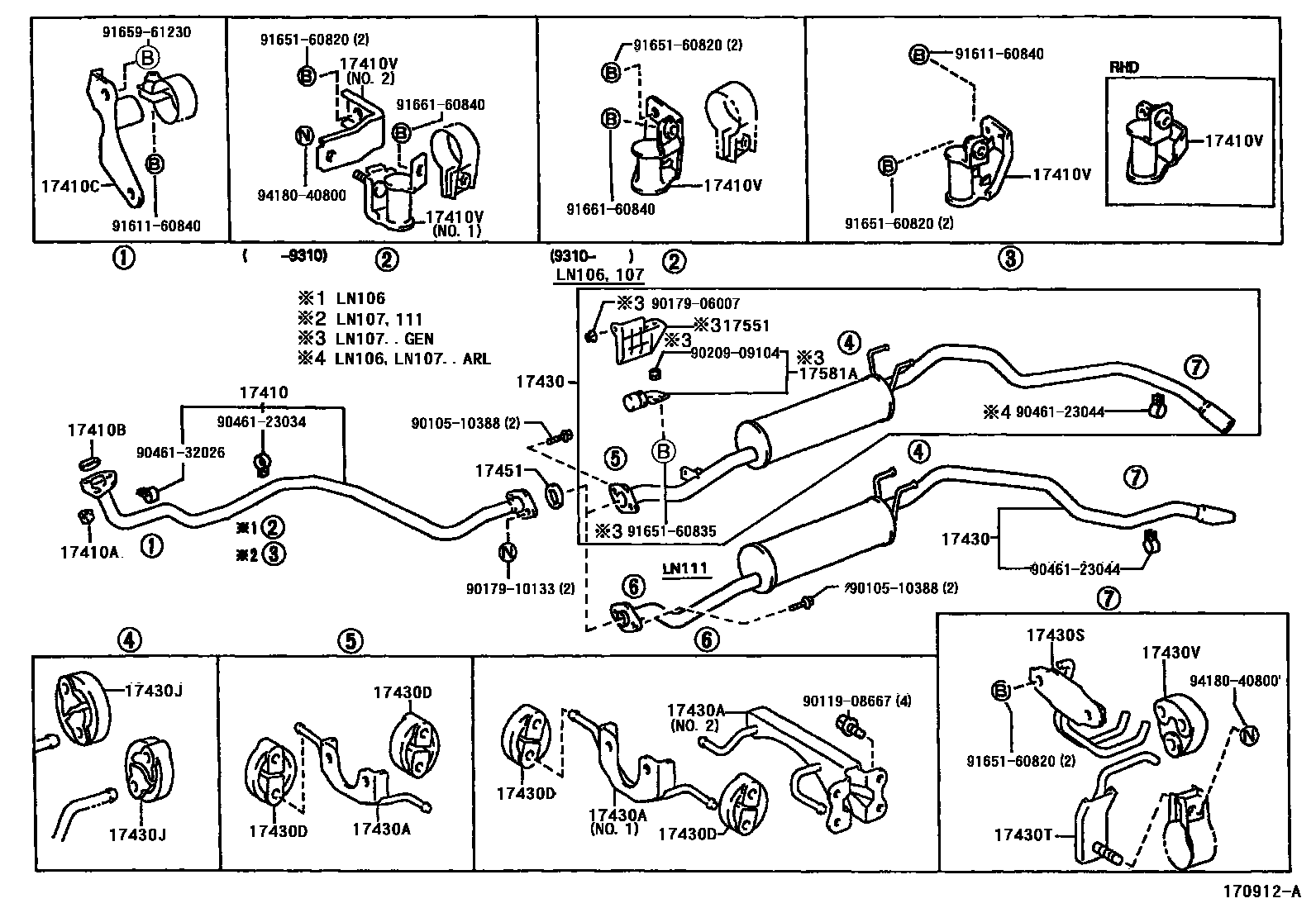 Toyota HILUX Exhaust Pipe EPC diagram — 170912A