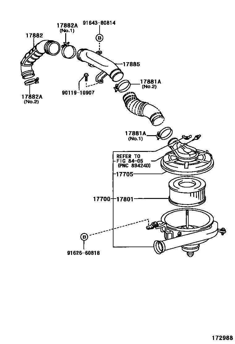 Toyota HILUX Air Cleaner EPC diagram — 172988