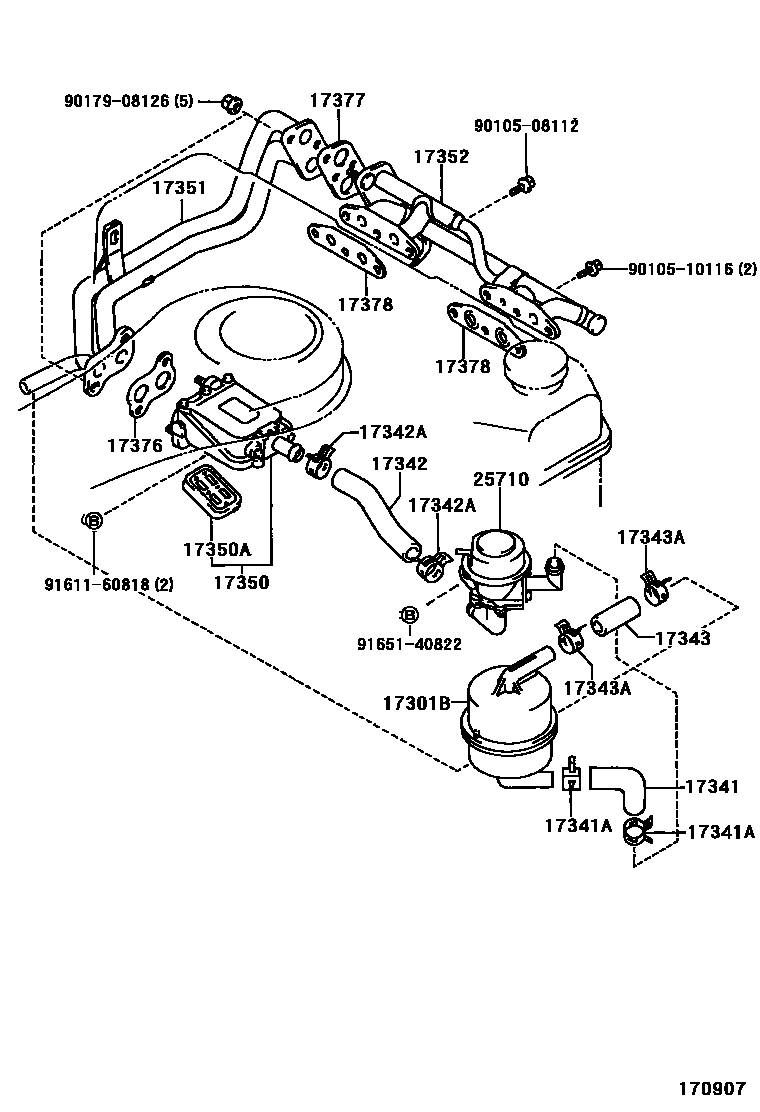 Toyota HILUX 歧管喷气系统 EPC diagram — 170907
